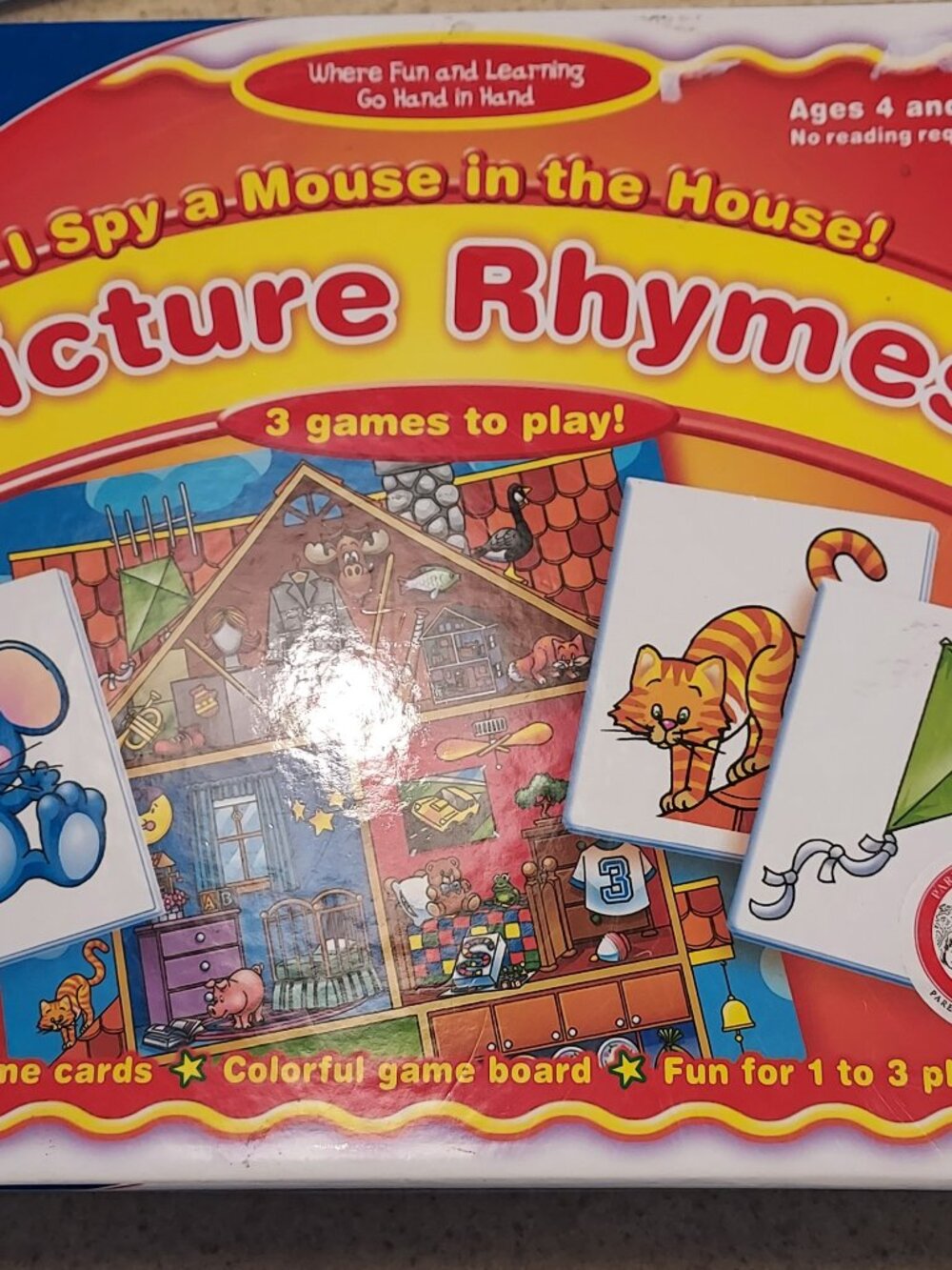 Vintage 2003 Board Games Picture Rhymes Educational I Spy A Mouse In The House
